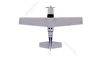 Propeller plane flight animation with alpha channel. Top view