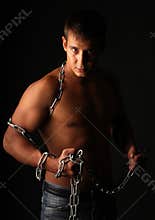 A man and a chain.