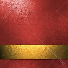 Red background with gold ribbon