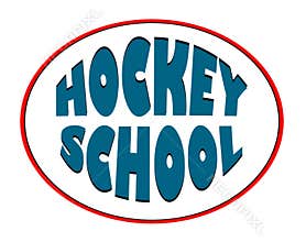 Hockey school. Logo for a sports organization. Winter sport