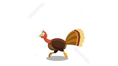 Thanksgiving Turkey Bird Cartoon Character Running