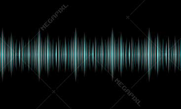 Audio sound waves on black background .Sound wave. Level, song.