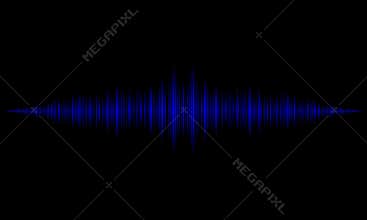 Audio sound waves on black background .Sound wave. Level, song.