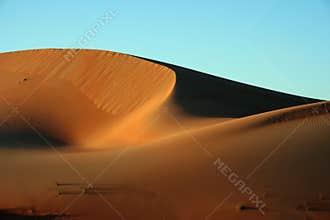 Sand dunes in desert