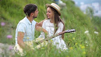 Couple In Love Having Fun On Romantic Date In Nature