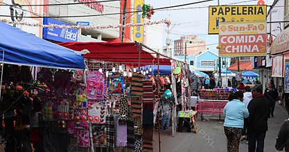 Ciudad Juarez Mexico market street weekend 4K 1201