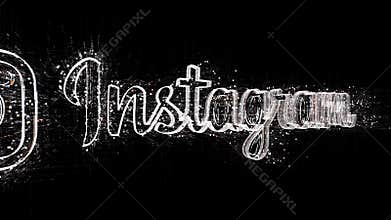 4k Instagram word company brand logo,Matrix binary computer code text.