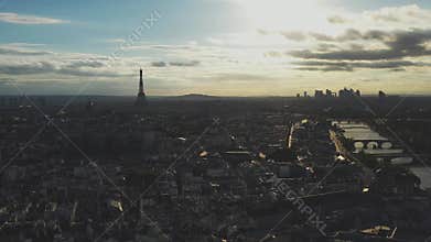 Aerial video of Paris, Drone photography, beautiful city,Old town, Flight over beautiful places, City top view, Panoramic view of