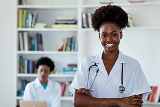 Laughing medical student at hospital