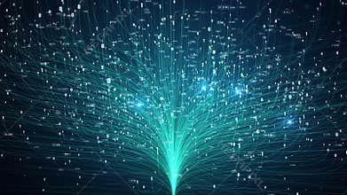 Technology Artificial intelligence AI and internet of things IOT  network animation concept .big data flow analysis.