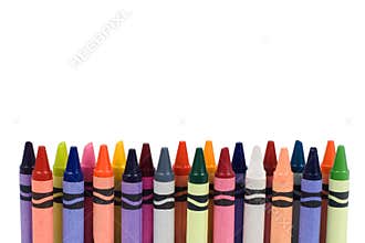 Colored crayons