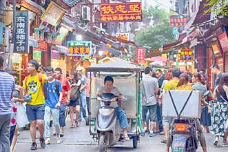 Muslim Food Street Xian China night view