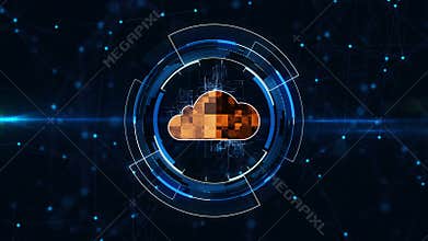 Cloud computing concept.Abstract cloud connection technology.