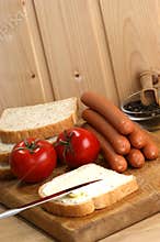 Sausage, also known as knackwurst