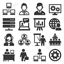 System Administrator and Operator Icons Set. Vector