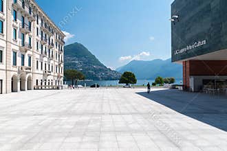 View of square at LAC Lugano Arte e Cultura