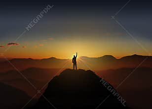 success concept. business, success, leadership, achievement and people concept