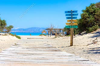 Exotic Chryssi island at the south of Crete, with the amazing Golden Beach, Greece