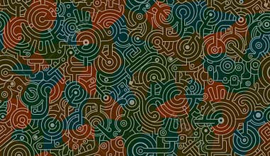 Abstract seamless vector pattern texture. Mechanisms. Dark colors and pale white lines