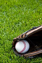 Baseball on field