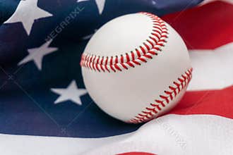 Baseball on USA flag