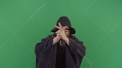 Adult Man Magician Eating Something Huge