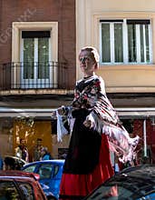 Logroño, Spain. Giants Parade as the part of Fiesta de San Mateo - Rioja Wine Harvest Festival