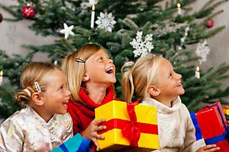 Christmas - Children with presents