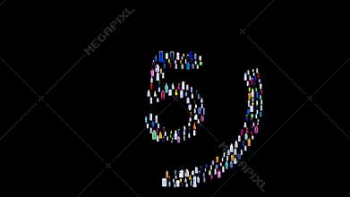 Plastic waste bottles gather to form countdown numbers with circular progress indicator