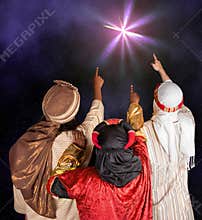 Wisemen following a star