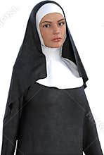 Nun, Catholic Church, Christian, Isolated