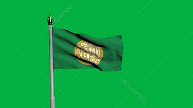 Rohingya Waving Flag on Wind on Green Screen or Chroma Key background. 1920 x 1080 3D Animation.