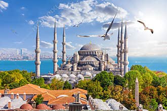 Famous Sultan Ahmet Mosque in Istanbul, Turkey