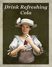 Vintage Cola Poster, Sales, Marketing, Advertisement