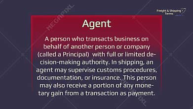 Freight and Shipping Terms - Agent. The forwarding and logistics industries