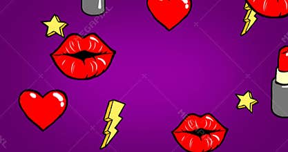 Fashion background animation with hearts & stars 4K