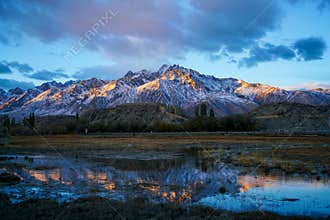 City of stone at sunrise in Autumn, Taxkorgan