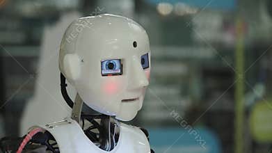 Talking humanoid android robot