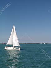 Sailboat in Chicago harbor