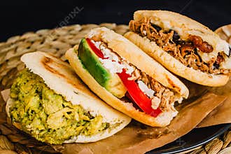 Close-up of tasty arepas typical from Venezuela and Colombia