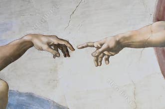Rome Italy March 08 creation of Adam by Michelangelo