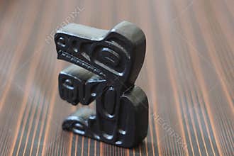 Carvings Haida Wolf Northwest Coast Native Tlingit amulet indian totem pole art