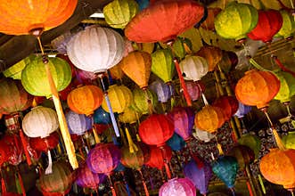 Colourful asian lamps