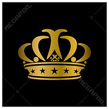 Gold Vector Ilustration Vintage Heraldic Element