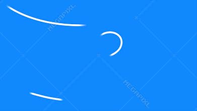 Wind element motion graphic animation lines movement white on blue background