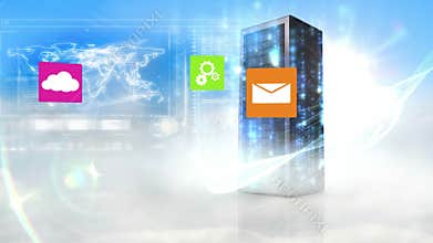 Animation of network of connections cloud computing