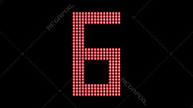 Red LED array countdown animation