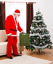 Santa Claus bringing gas as present