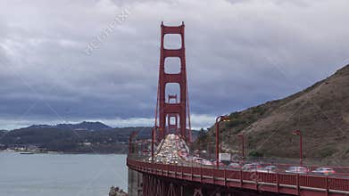 Golden Gate Bridge and Car Traffic. California, USA