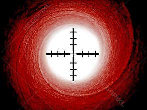 James bond gun barrel with crosshair sights
